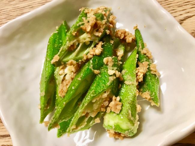 火を使わず簡単 砂糖不使用 オクラの胡麻和え お家で簡単 ベジごはん
