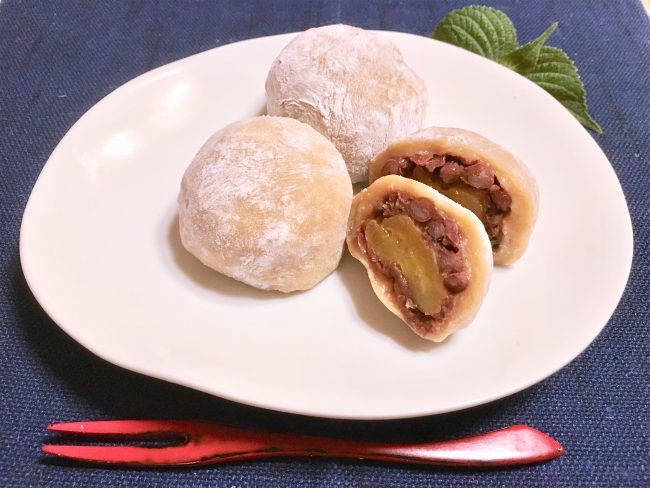 砂糖不使用 小豆とデーツを煮た デーツあん は優しい甘み あんず大福